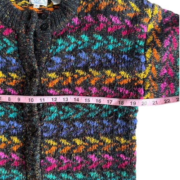 Westbound Cardigan Sweater Womens Med Multicolor Chevron Knit Vintage 90s Retro - Picture 3 of 5